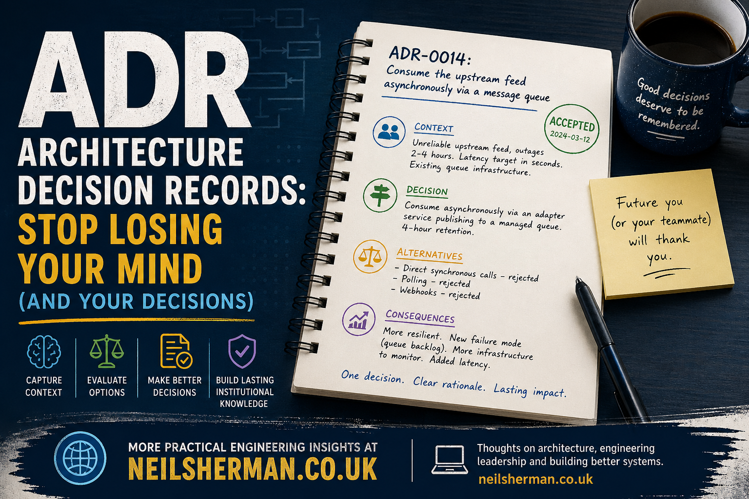 Architecture Decision Records: Stop Losing Your Mind (and Your Decisions)